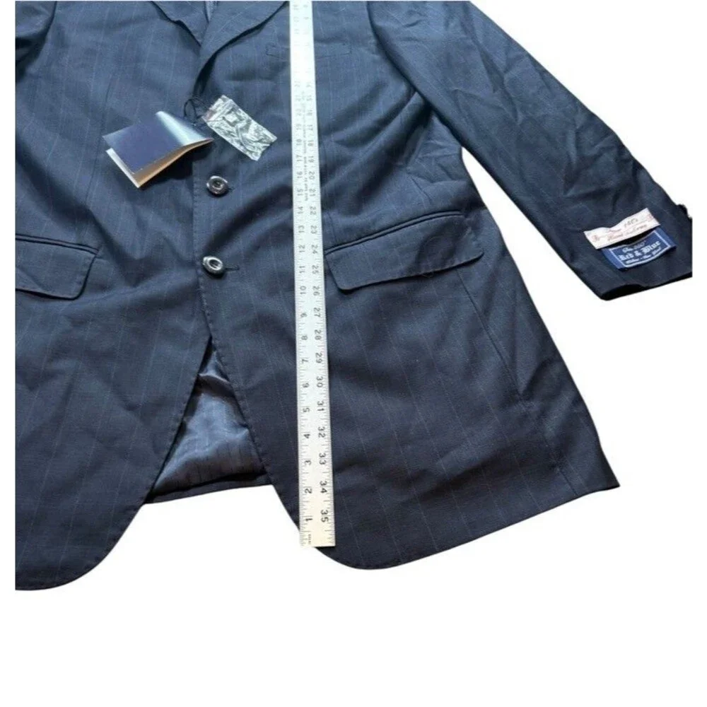 Red & Blue Solo 360 Dark Sport Coat Super 140's Wool Blend Blazer Size 40L NWT